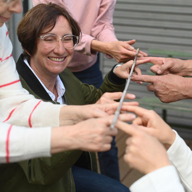 Andrea Graf mit Workshop-Teilnehmern